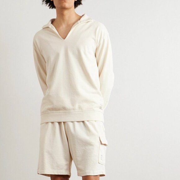 Onia Pullover Sweatshirt garment dyed french terry mens Cream (small) coastal - Picture 1 of 7